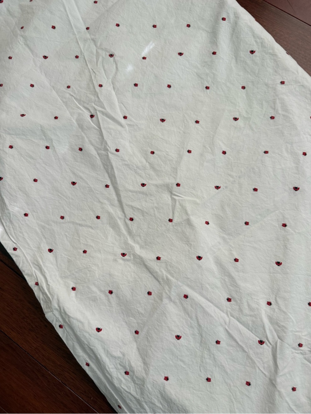 Ralph Lauren Red Ladybug White Full Queen Flat Sheet 82x 96 In